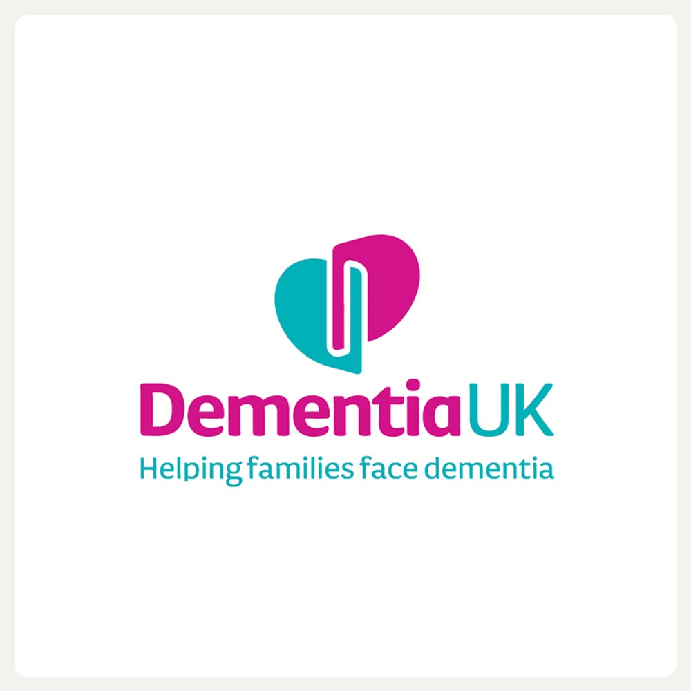 Dementia UK logo with tagline “Helping families face dementia”